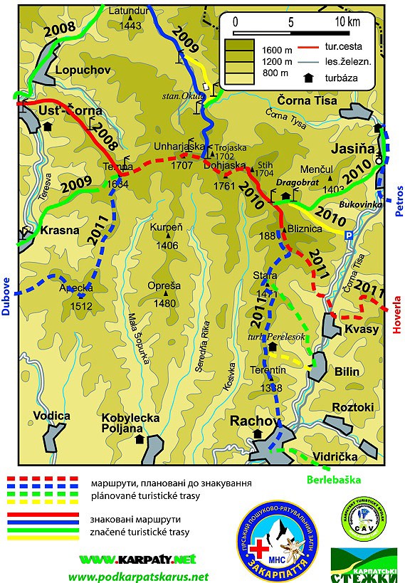Mapa pl�novan�ch zna�en�ch tras do roku 2011