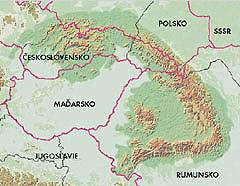 Hranice zem mezi I. a II. sv vlkou v Karpatech