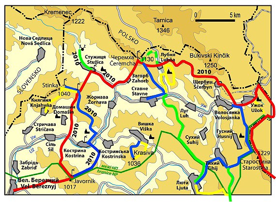 Mapa tras v UNP
